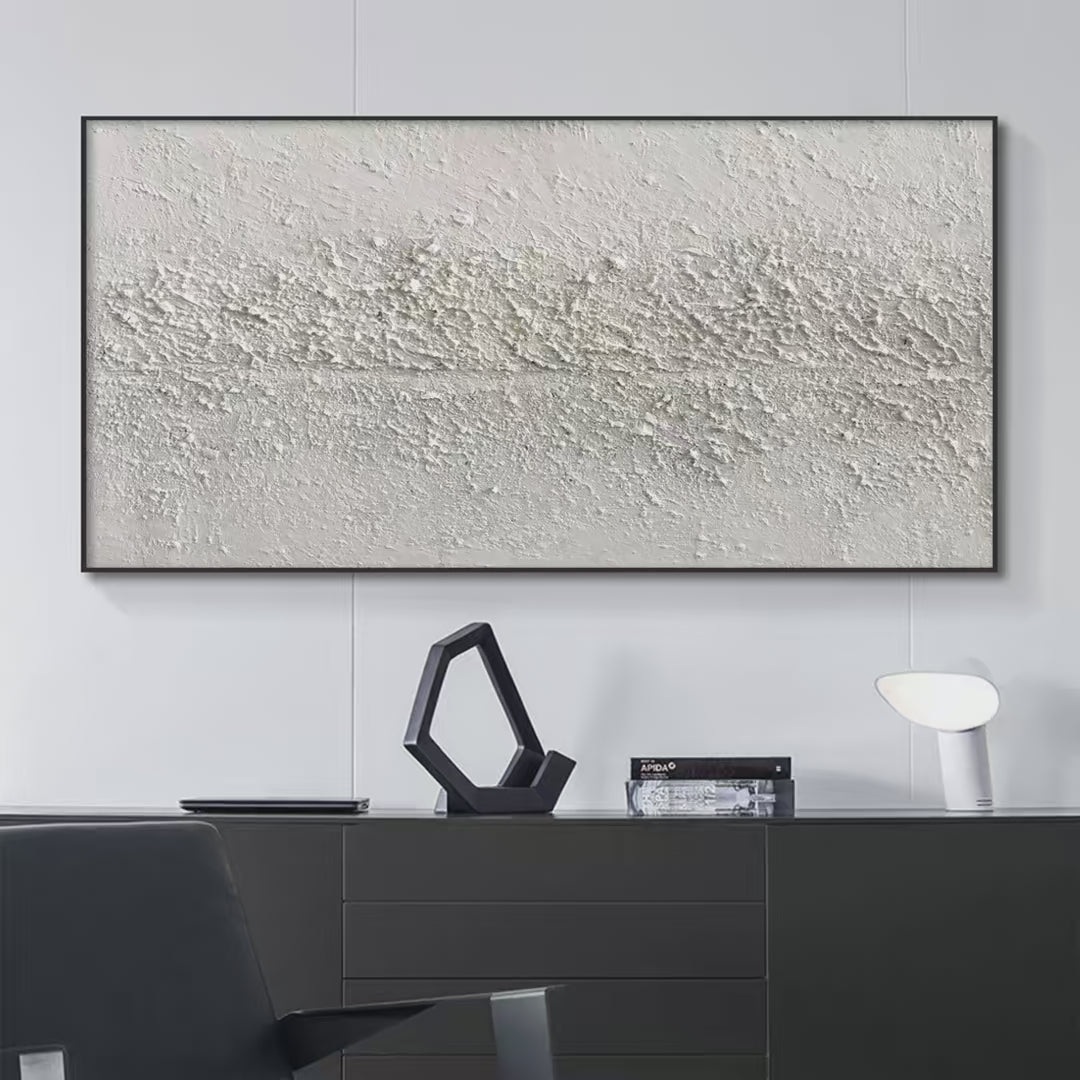 TEXTURED WHISPERS: Textured Minimalist Abstract Painting in White - Image 4