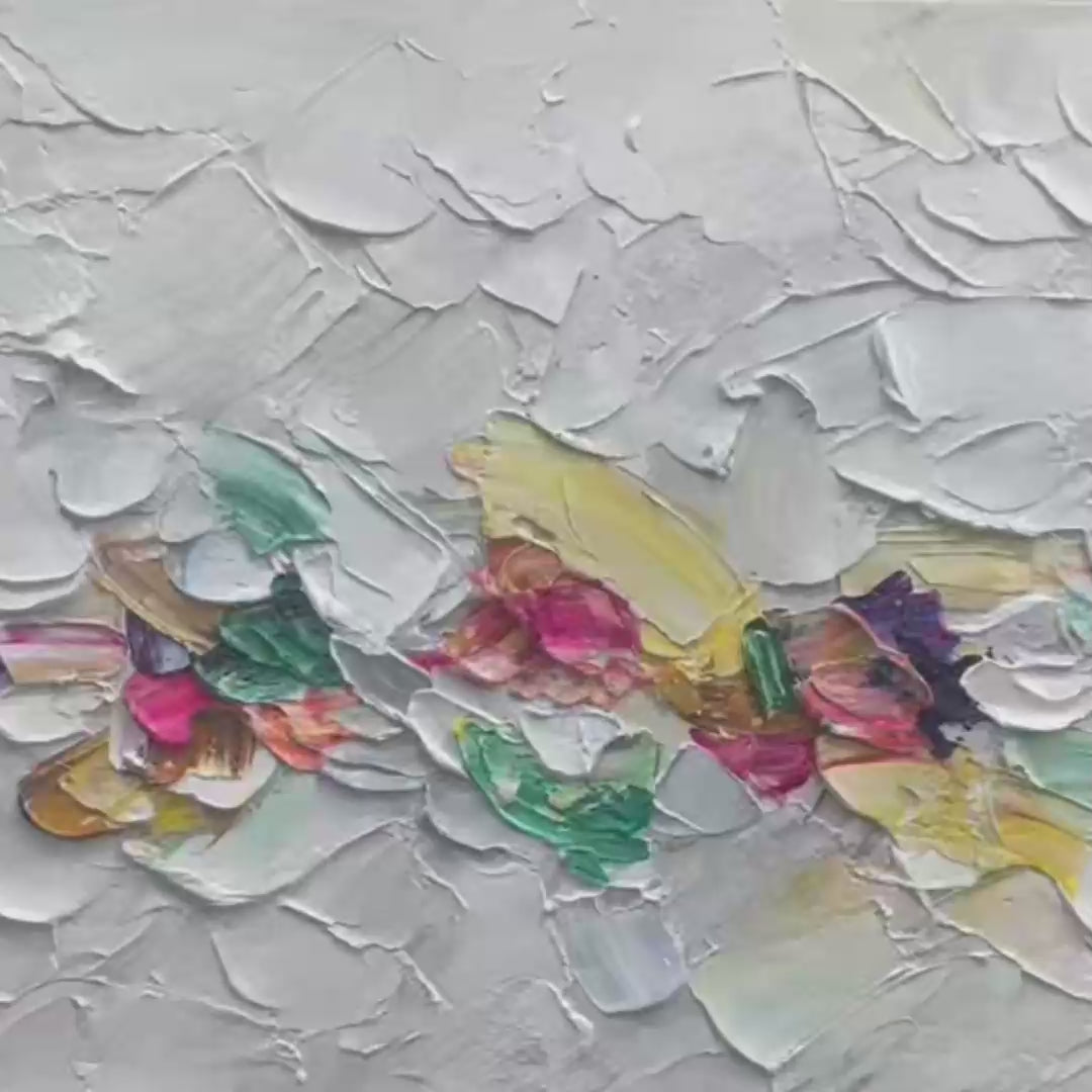 CONFETTI DREAM: Textured Abstract Painting in Pastel Rainbow - Image 3