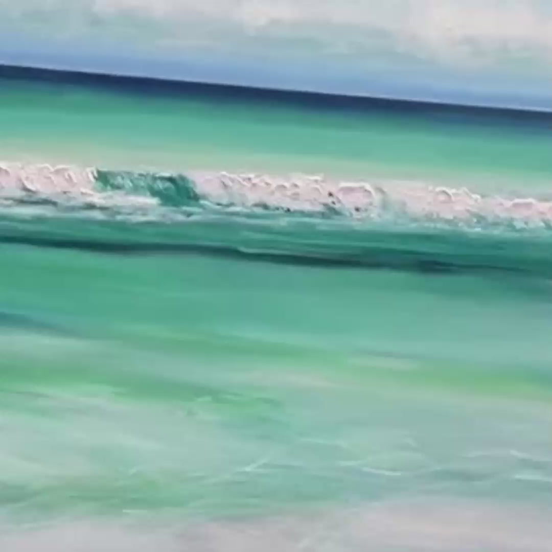 TURQUOISE DREAM PANORAMIC: Beach Painting, Panoramic Wall Art, Coastal Decor - Image 3