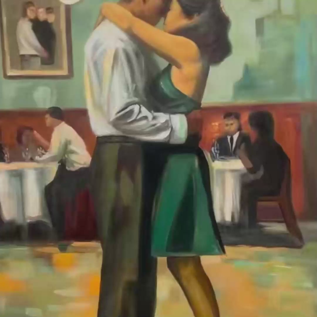 LAST DANCE: Romantic Figurative Oil Painting of Couple Dancing - Image 3