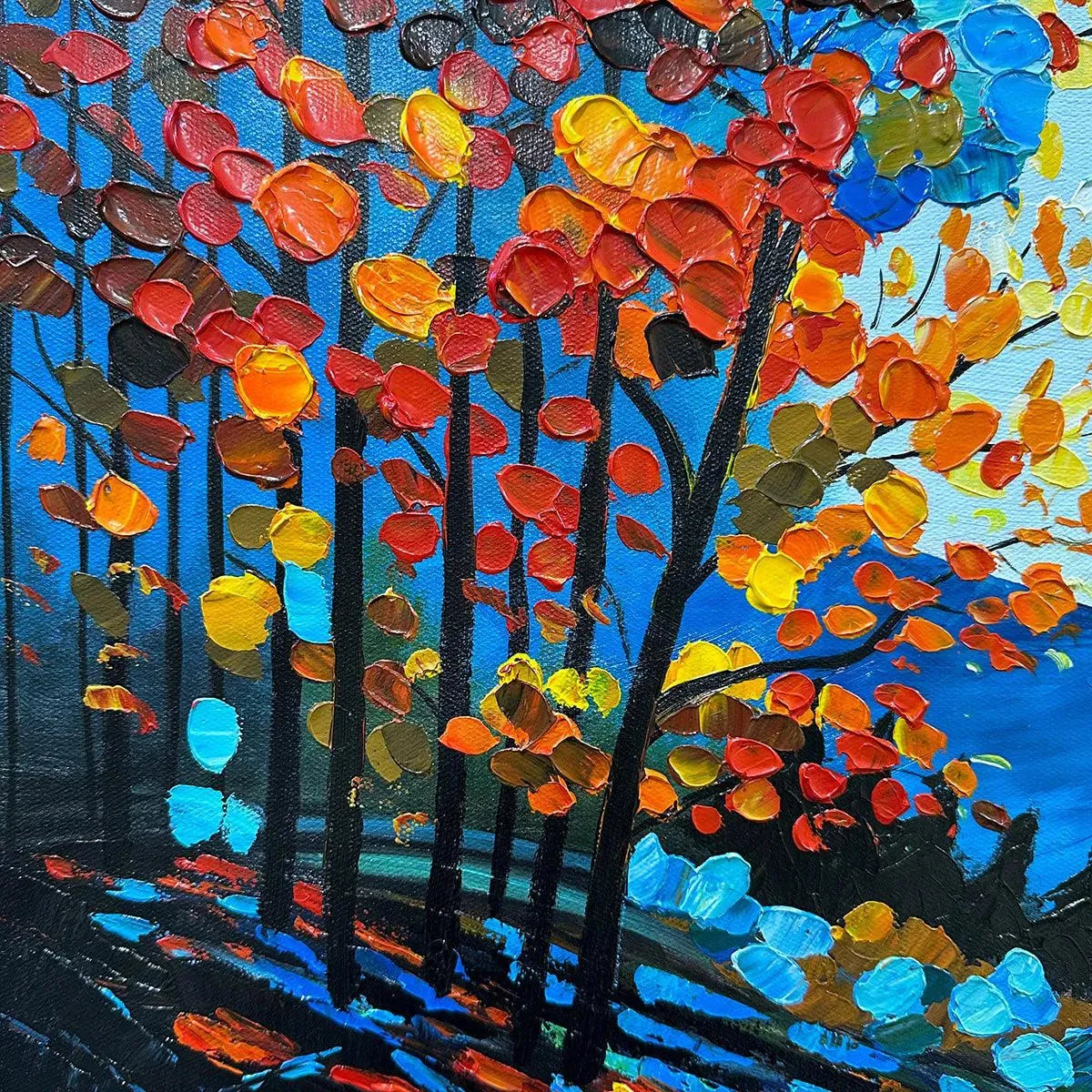 Colorful Forest Landscape Oil Painting - Autumn Vibes - Image 3
