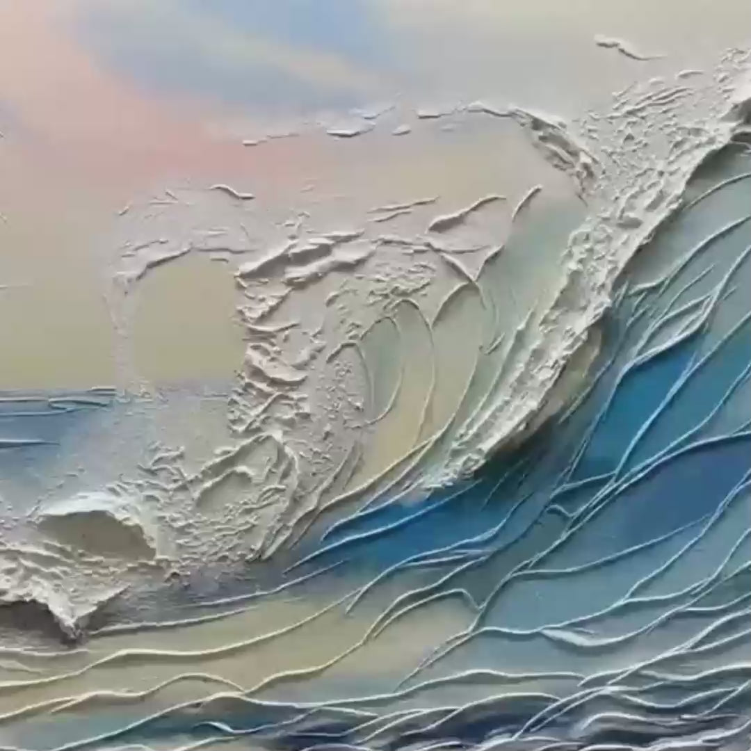CRESTING WAVE: Textured Seascape Painting - Image 3