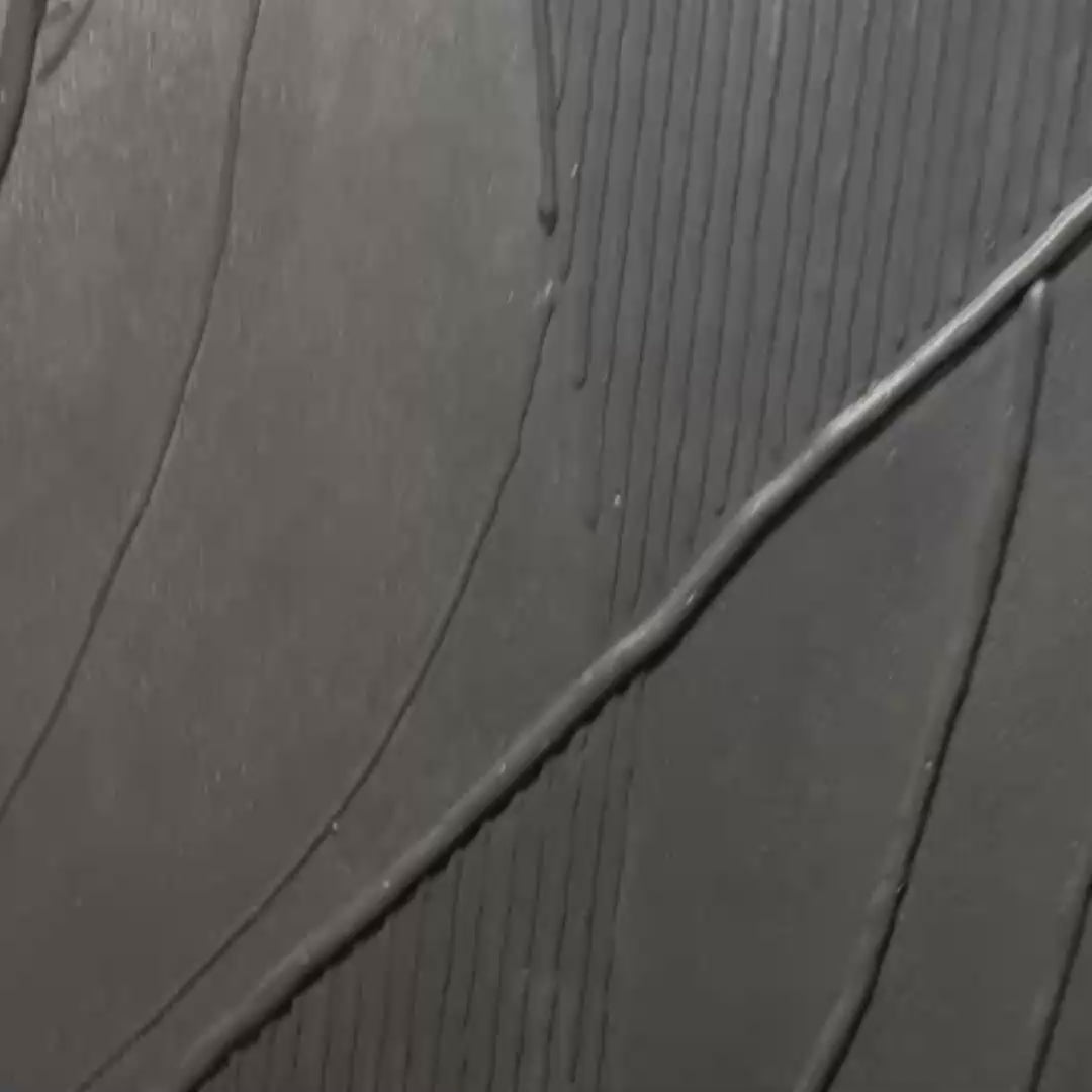 BLACK TEXTURED ABSTRACT: Minimalist Textured Painting - Image 4