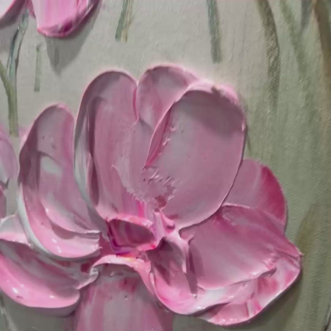 WHISPERING MEADOW: Textured Floral Impasto Oil Painting - Image 3