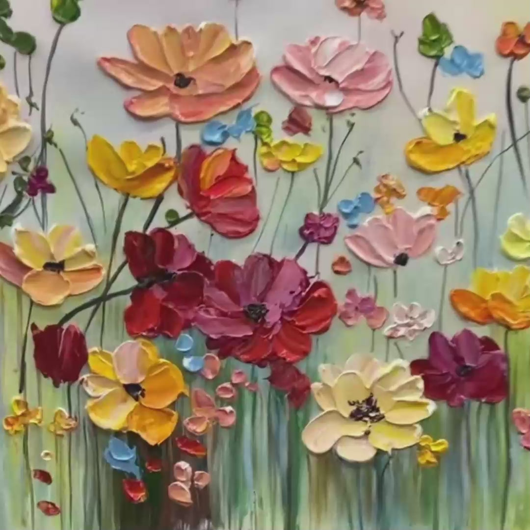 Colorful Floral Oil Painting - Blooming Garden Art - Image 3