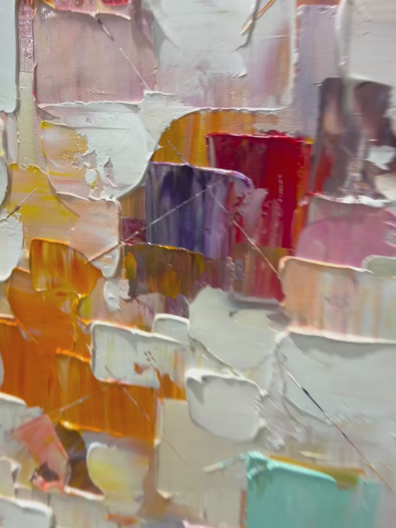 WHISPERS OF LIGHT: Textured Abstract Oil Painting - Image 4