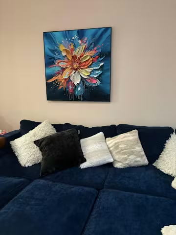 BLOOMING BURST: Textured Impasto Floral Oil Painting photo review