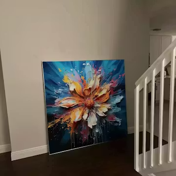 BLOOMING BURST: Textured Impasto Floral Oil Painting photo review