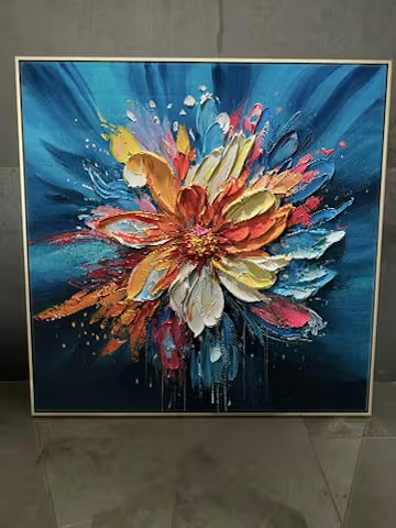 BLOOMING BURST: Textured Impasto Floral Oil Painting photo review