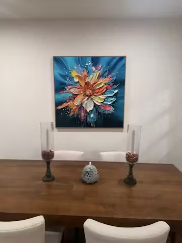 BLOOMING BURST: Textured Impasto Floral Oil Painting photo review