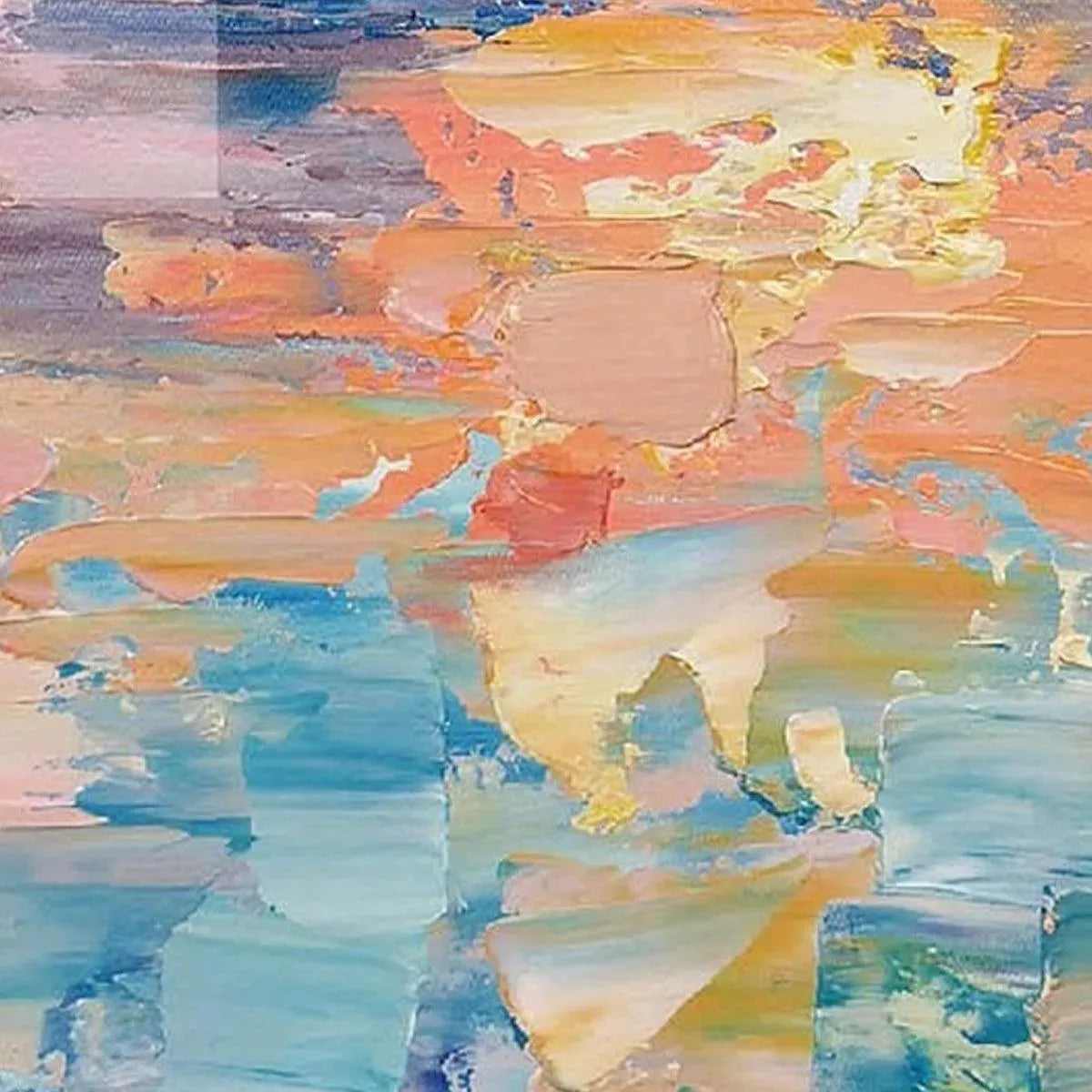 DUSK REFLECTIONS: Panoramic Coastal Sunset Painting, Minimalist Wall Art - Image 8