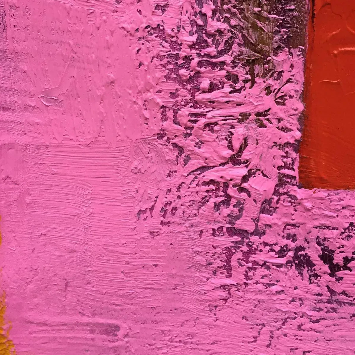 PINK AND GREEN URBAN ABSTRACT: Colorful Abstract City Painting, Square Wall Art - Image 6
