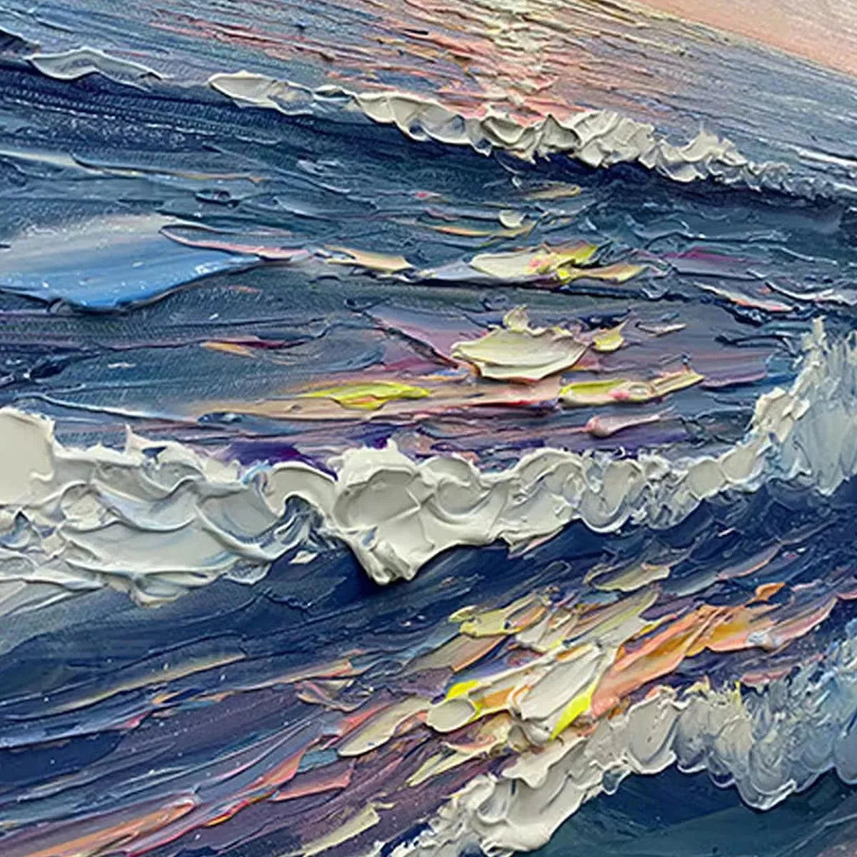 GOLDEN SUNSET SERENADE: Panoramic Ocean Sunset Painting - Image 5