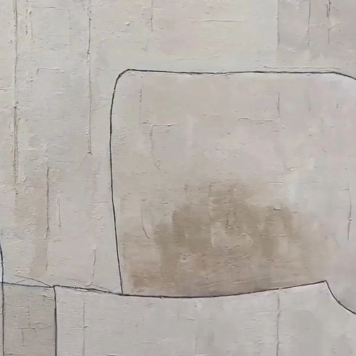 NEUTRAL ABSTRACT: Minimalist Abstract Painting in Beige and Black - Image 3