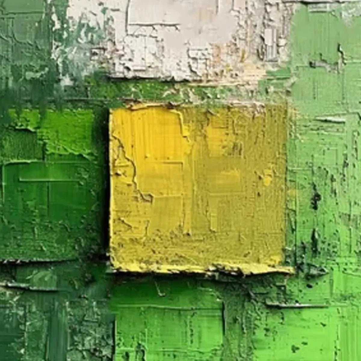 TEXTURED GREEN AND YELLOW: Textured Abstract Painting, Vertical Wall Art - Image 4