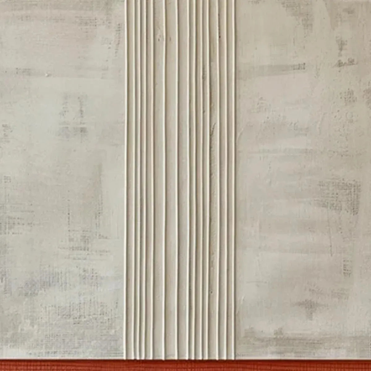 TEXTURED MINIMALIST LANDSCAPE: Terracotta and Beige Abstract Painting, Vertical Wall Art - Image 4