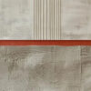 TEXTURED MINIMALIST LANDSCAPE: Terracotta and Beige Abstract Painting, Vertical Wall Art