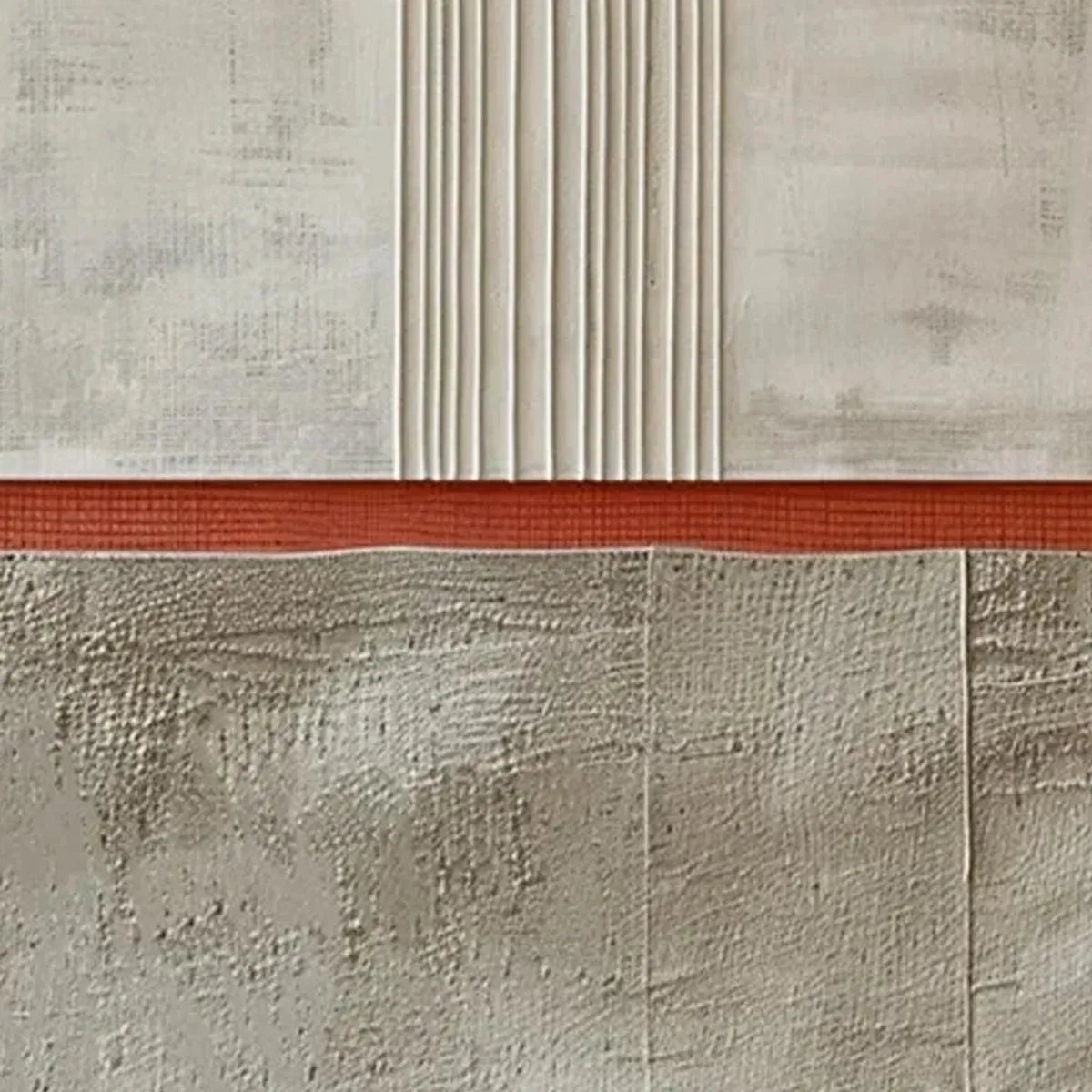 TEXTURED MINIMALIST LANDSCAPE: Terracotta and Beige Abstract Painting, Vertical Wall Art - Image 7
