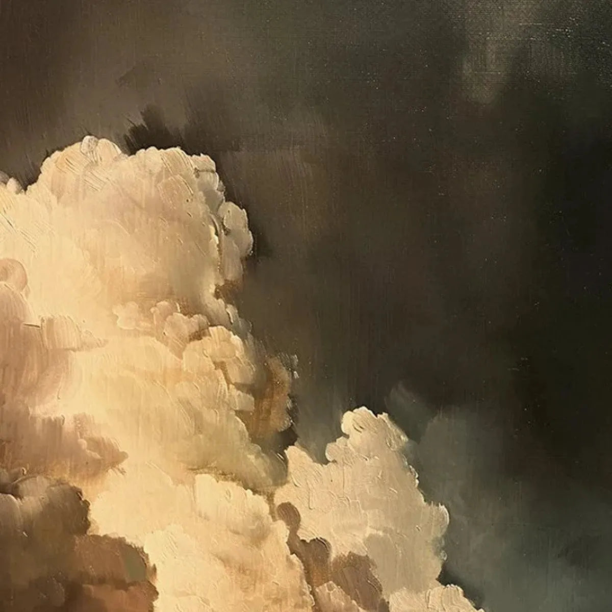 EVENING CLOUDS: Textured Cloudscape Painting, Vertical Wall Art - Image 3