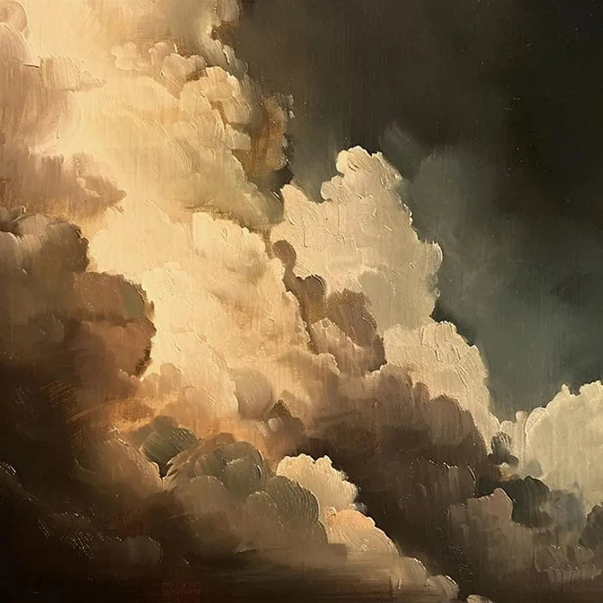 EVENING CLOUDS: Textured Cloudscape Painting, Vertical Wall Art - Image 6