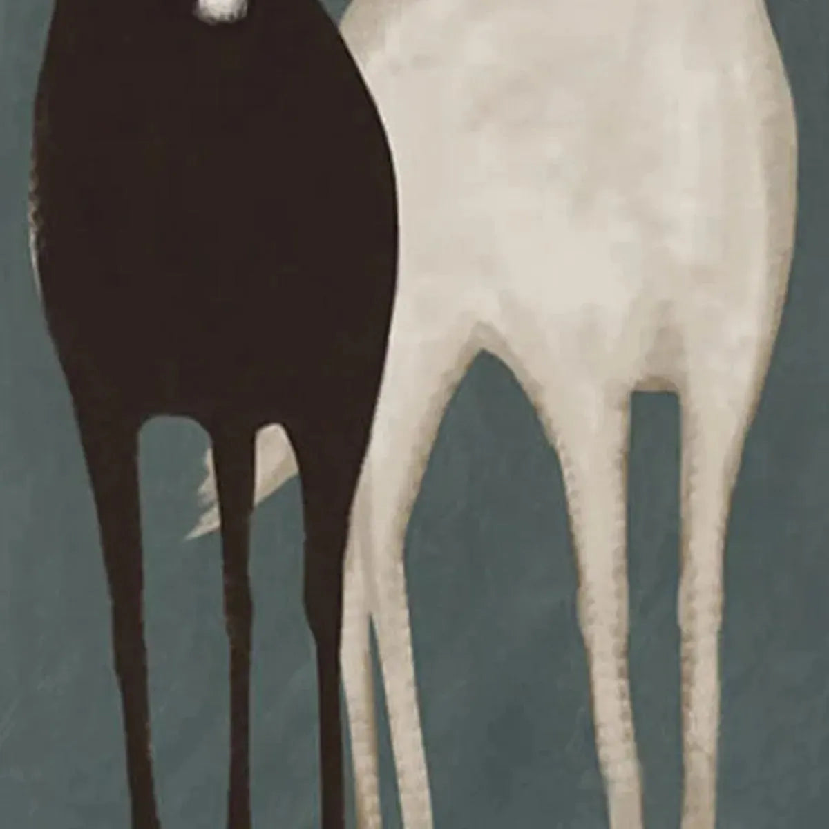 TWO HORSES: Minimalist Horse Painting, Vertical Wall Art - Image 5