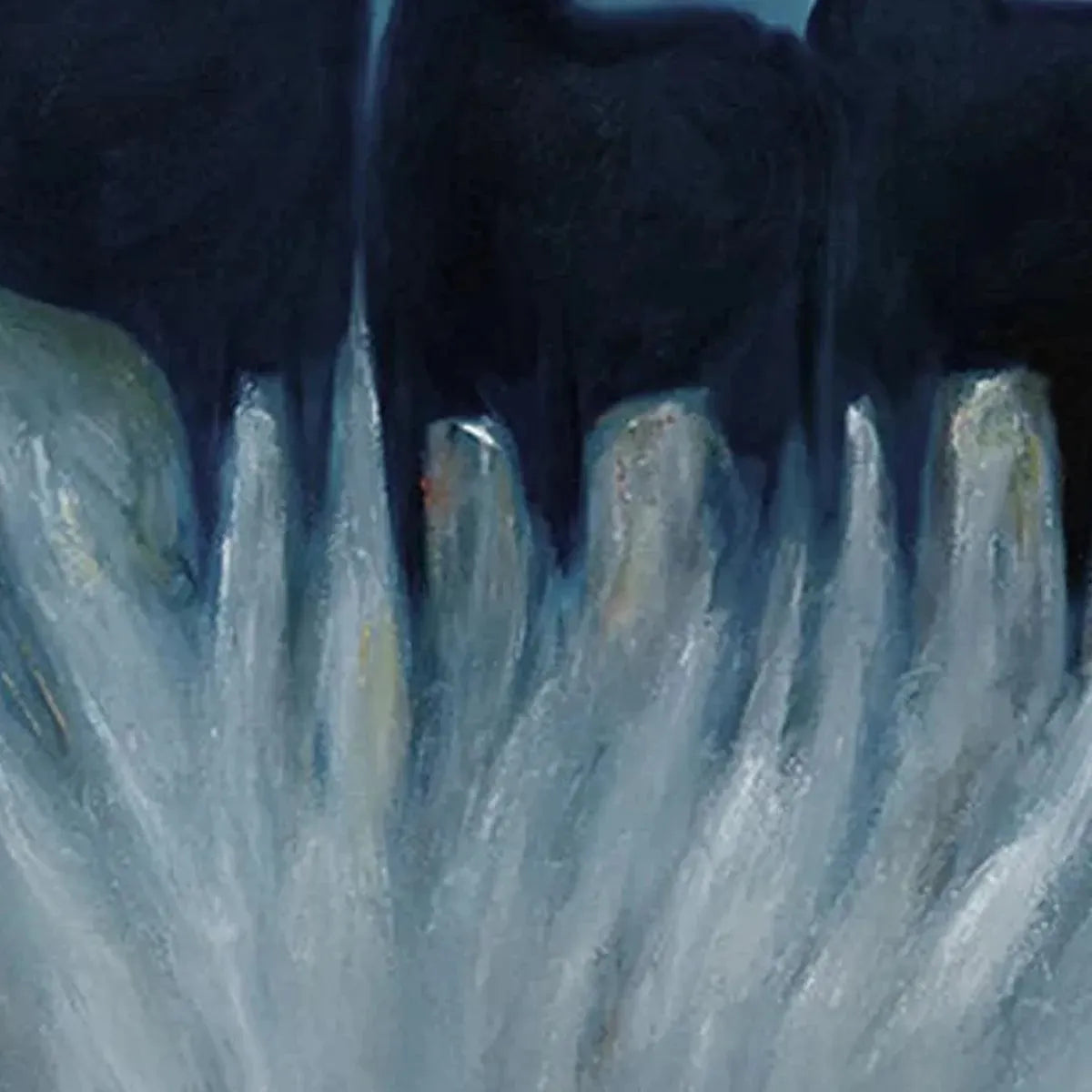 THREE HORSES AT NIGHT: Minimalist Horse Painting, Vertical Wall Art - Image 6