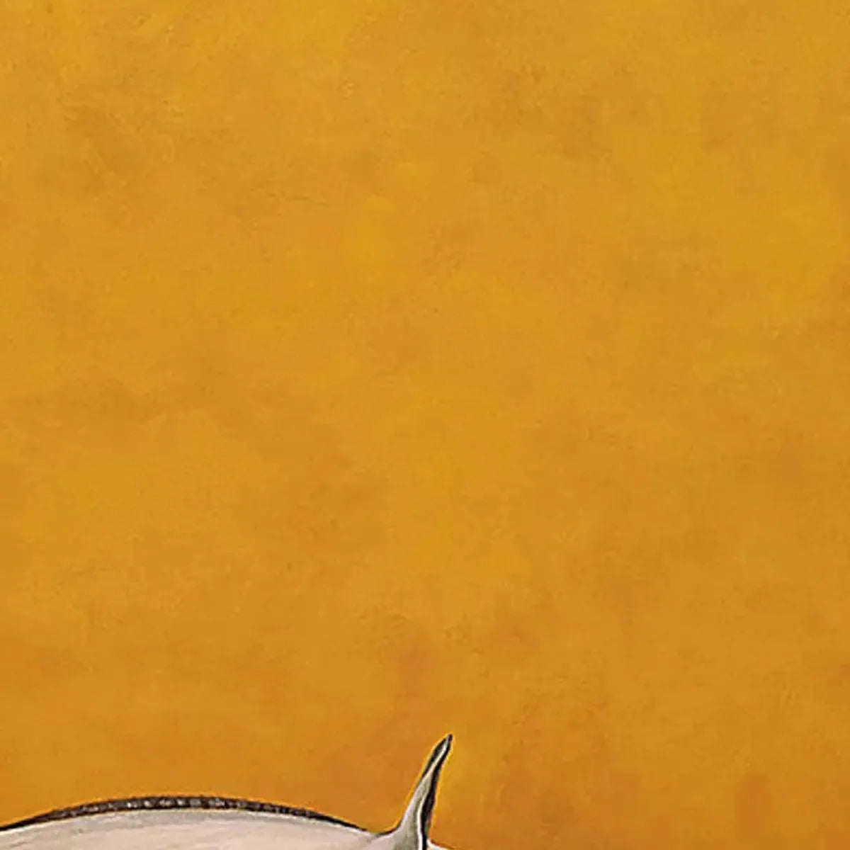 WHITE HORSE ON YELLOW: Minimalist Horse Painting, Vertical Wall Art - Image 6
