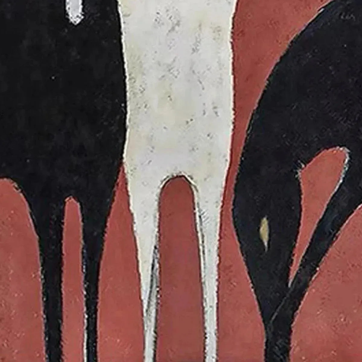 THREE HORSES ON RED: Minimalist Horse Painting, Vertical Wall Art - Image 3