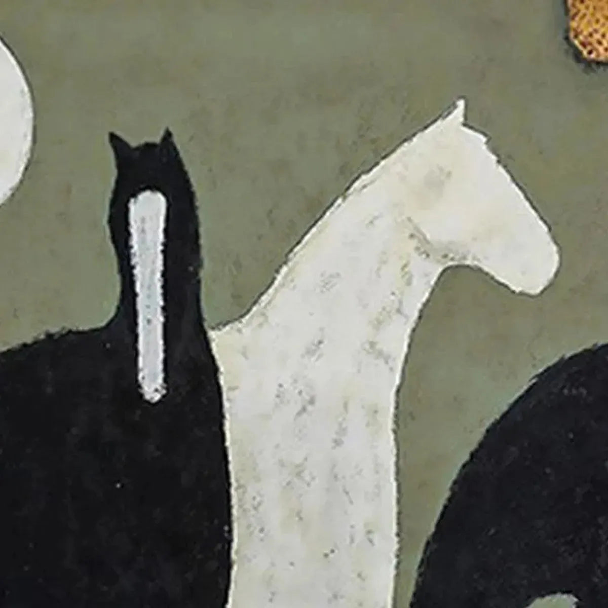 THREE HORSES: Minimalist Horse Painting, Vertical Wall Art - Image 10