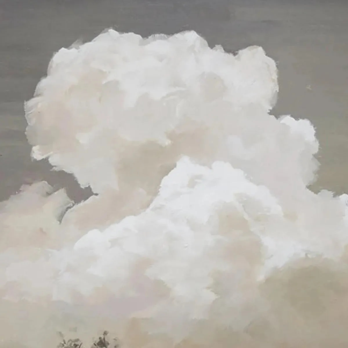 CLOUDY LANDSCAPE: Muted Landscape Painting, Vertical Wall Art - Image 3