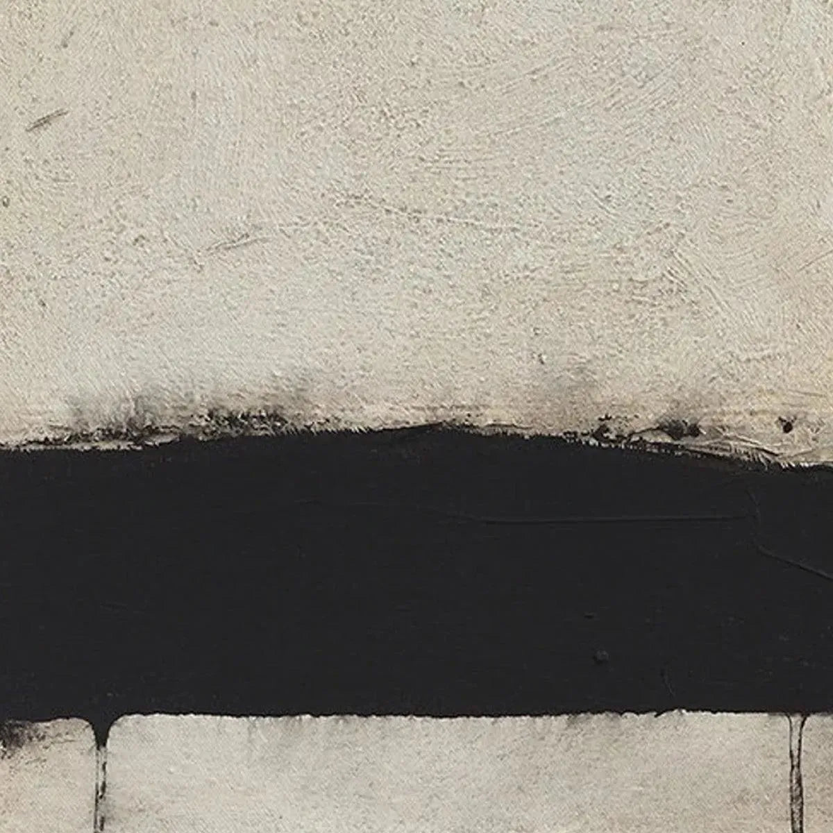 MINIMALIST BLACK AND WHITE LANDSCAPE: Textured Abstract Painting, Vertical Wall Art - Image 3