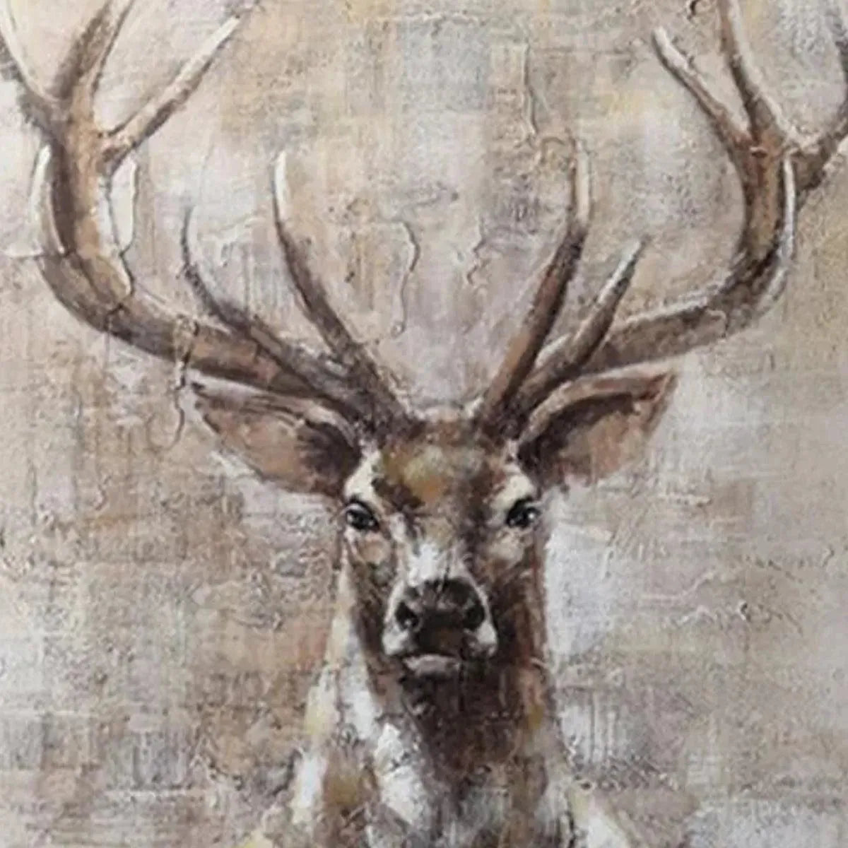 MAJESTIC STAG: Textured Stag Painting, Vertical Wall Art - Image 4