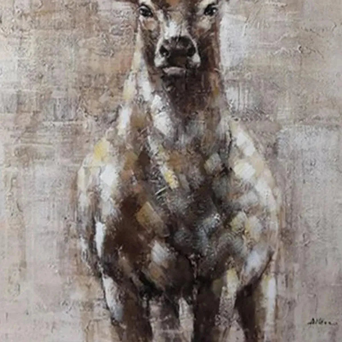 MAJESTIC STAG: Textured Stag Painting, Vertical Wall Art - Image 7