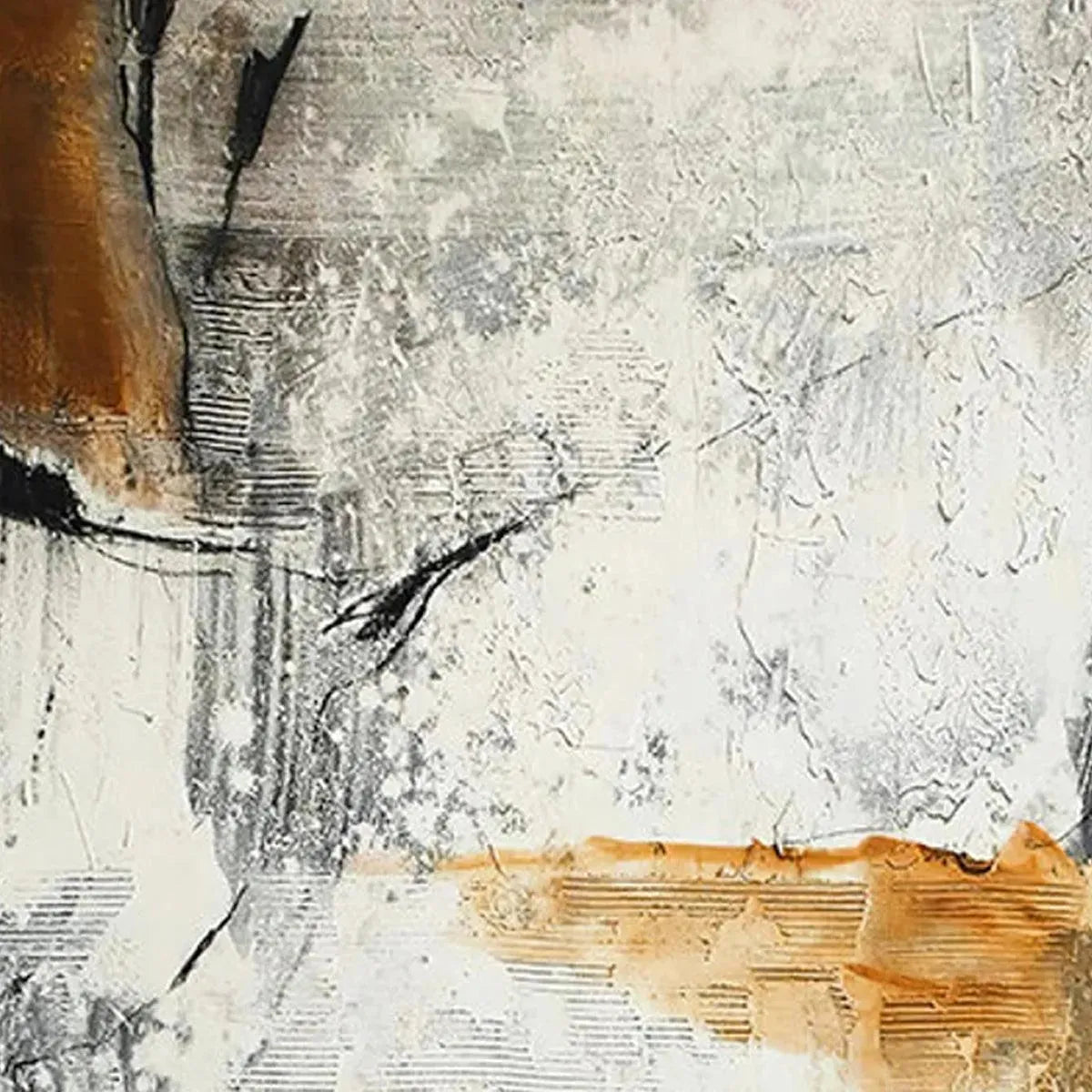TEXTURED ABSTRACT IN BROWN AND WHITE: Modern Abstract Painting, Vertical Wall Art - Image 4