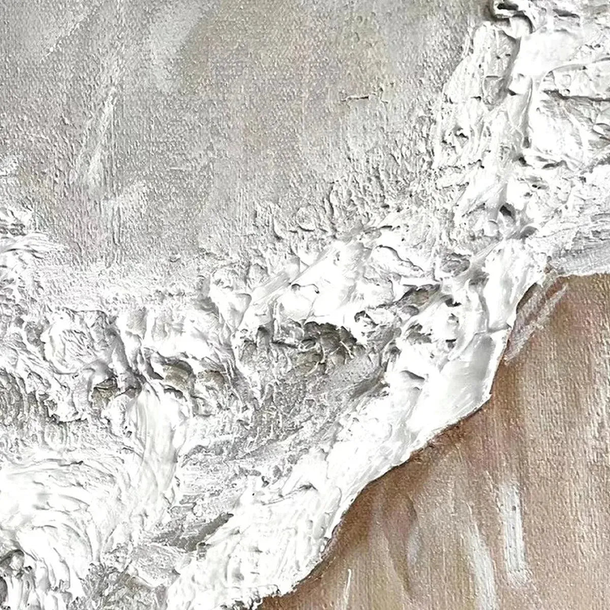 SANDY WHISPERS: Minimalist Beach Waves Painting, Horizontal Wall Art - Image 3