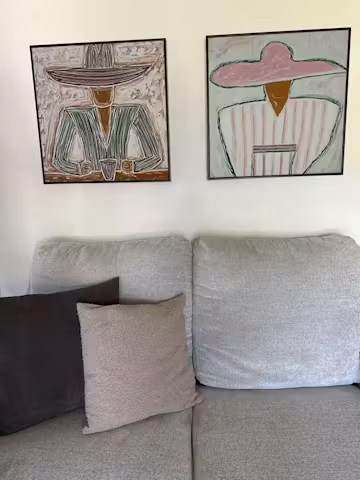 SOMBRERO DUET: Textured Figurative Portrait Diptych photo review
