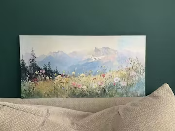 ALPINE SERENITY: Impressionist Mountain Meadow Landscape Painting photo review