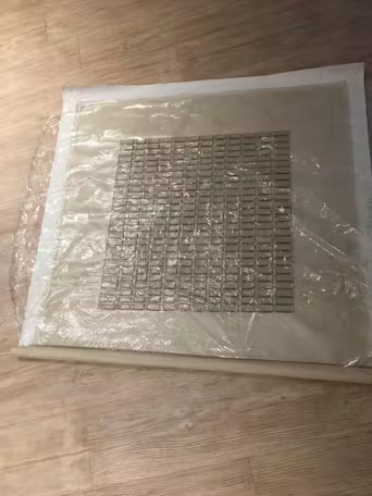 BEIGE GRID: Minimalist Textured Painting in Beige photo review
