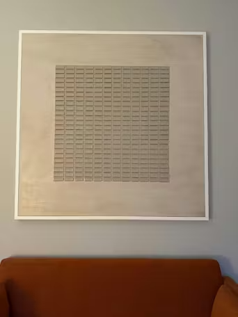 BEIGE GRID: Minimalist Textured Painting in Beige photo review