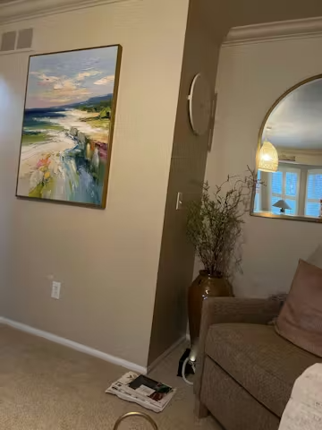 COASTAL EMBRACE: Textured Impasto Seascape Oil Painting for Wall Decor photo review