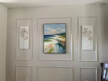 COASTAL EMBRACE: Textured Impasto Seascape Oil Painting for Wall Decor photo review