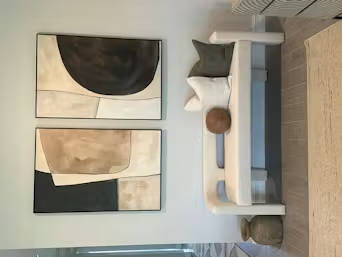 ABSTRACT GEOMETRIC DIPTYCH: Abstract Painting Set of 2, Vertical Wall Art photo review