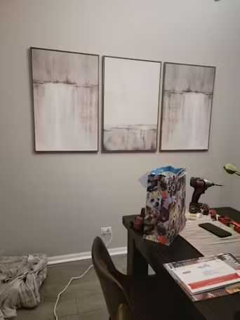 ABSTRACT WATERFALL TRIPTYCH: Minimalist Landscape Painting Set of 3 photo review