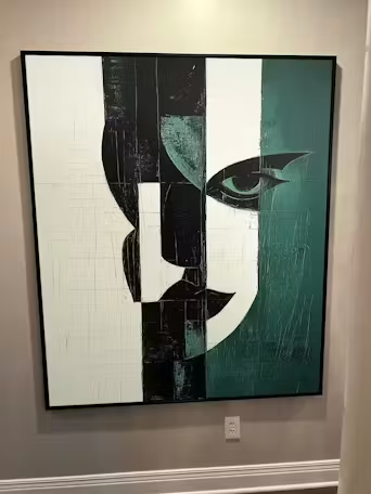 FRAGMENTED GAZE: Textured Abstract Portrait Painting photo review