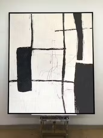 INTERSECTION: Textured Minimalist Abstract Oil Painting photo review
